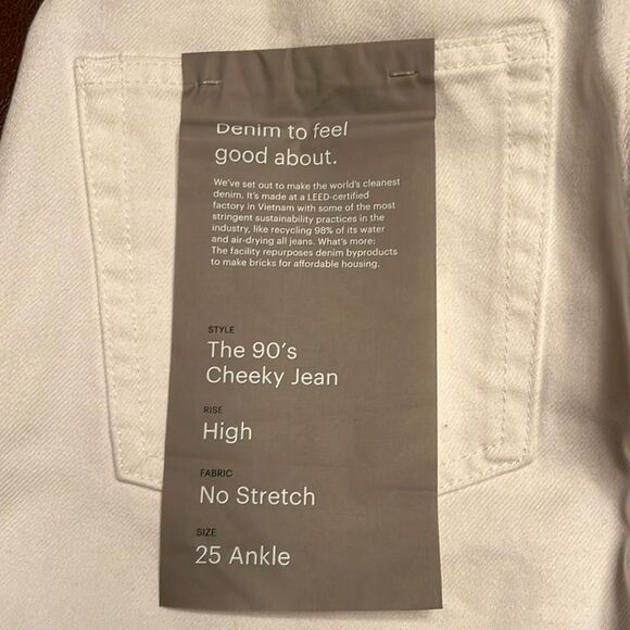Everlane Women’s The 90s Cheeky Straight Jean in bone Size 25 NWT - Picture 13 of 16